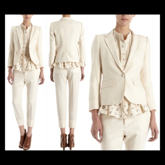 New Boy by Band of Outsiders 100% wool woven tuxedo lapel tailored blazer jacket - Picture 1 of 7